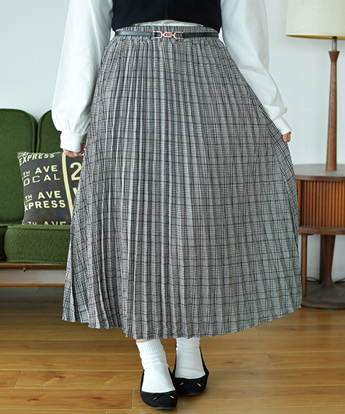 PairPair（ペアペア）の「チェックプリーツロングスカート（スカート・レディース・ブラック/ダークブラウン・FREE）」の13枚目の写真