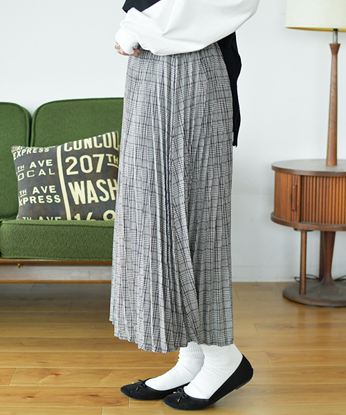 PairPair（ペアペア）の「チェックプリーツロングスカート（スカート・レディース・ブラック/ダークブラウン・FREE）」の14枚目の写真
