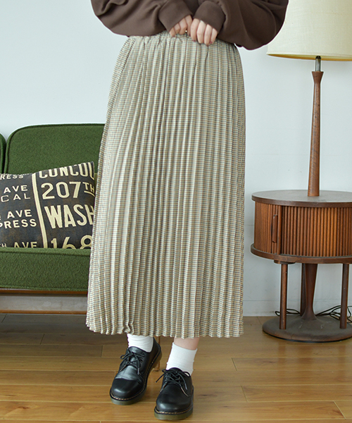 PairPair（ペアペア）の「チェックプリーツロングスカート（スカート・レディース・ブラック/ダークブラウン・FREE）」の7枚目の写真