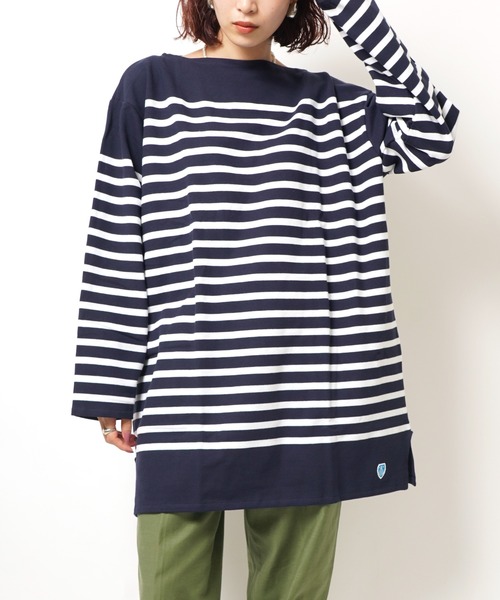 ORCIVAL（オーシバル）の「RC01 6101C BOAT NECK L/S P.O. ビッグサイズ ラッセル フレンチ セーラーTシャツ（Tシャツ/カットソー・メンズ・ホワイト×ブルー/ホワイト×ブラック/ブラック×ホワイト/グレー系その他/ブラウン系その他/グレー×ホワイト/ホワイト系その他2/ホワイト系その他/ブラウン系その他2/ベージュ系その他/ホワイト系その他3/ホワイト系その他4/ブルー系その他・8/7）」の13枚目の写真