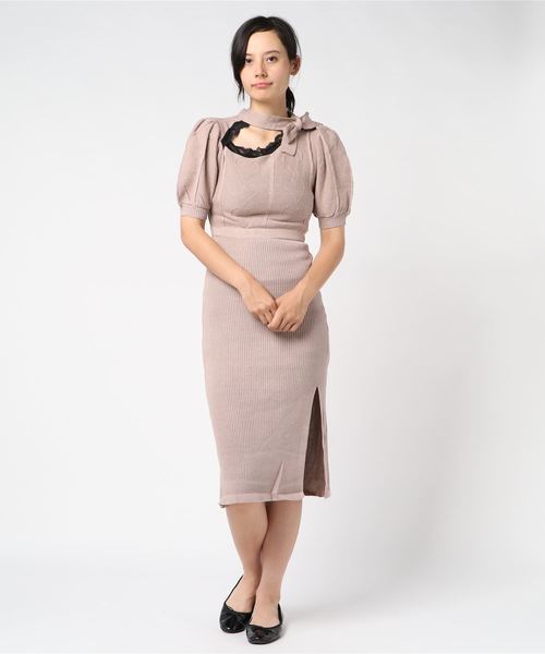 Swan Kiss スワンキス HB cable puff knit O/P Swankiss（スワンキス）の「HB knit tight O/P（ワンピース