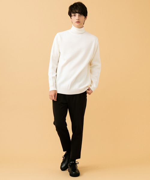 STUDIOUS（ステュディオス）の「【STUDIOUS】プレミアムミラノリブタートルネックニット（ニット/セーター・メンズ・オフホワイト/ブラック/キャメル・1/2/3）」の12枚目の写真