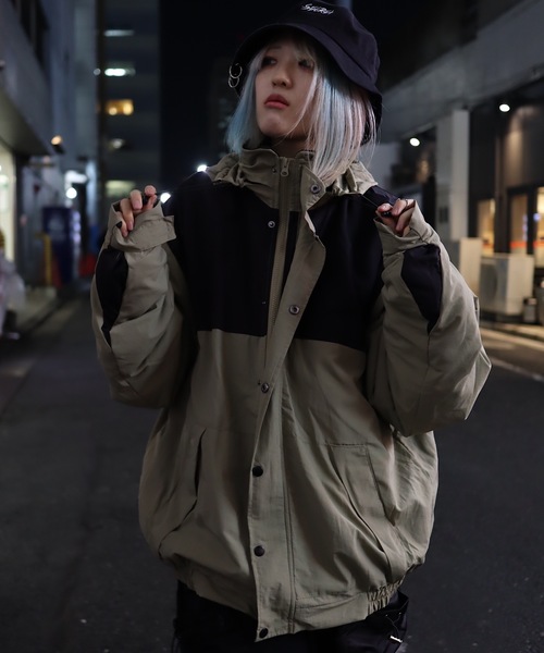 rovtski(ロフトスキー)の「【ビッグシルエット】裏フリースマウンテンJKT(ナイロンジャケット・メンズ・ブラック/ベージュ/パープル/レッド・FREE)」の2枚目の写真