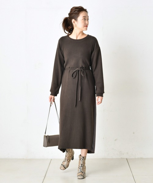 DouDou（ドゥドゥ）の「配色マルチワンピース（ワンピース・レディース・オフホワイト/ベージュ/ブラウン・FREE）」の5枚目の写真