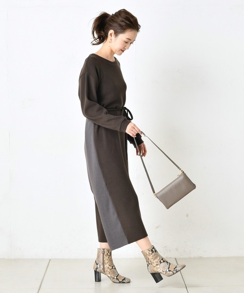 DouDou（ドゥドゥ）の「配色マルチワンピース（ワンピース・レディース・オフホワイト/ベージュ/ブラウン・FREE）」の11枚目の写真