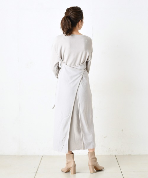 DouDou（ドゥドゥ）の「配色マルチワンピース（ワンピース・レディース・オフホワイト/ベージュ/ブラウン・FREE）」の7枚目の写真