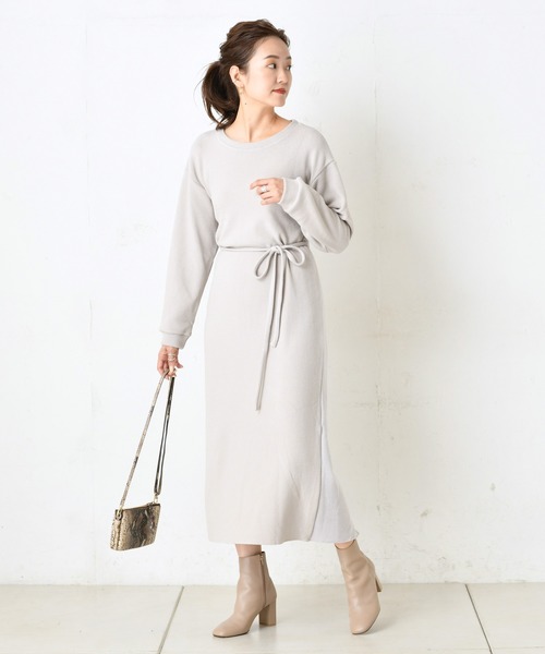 DouDou（ドゥドゥ）の「配色マルチワンピース（ワンピース・レディース・オフホワイト/ベージュ/ブラウン・FREE）」の13枚目の写真