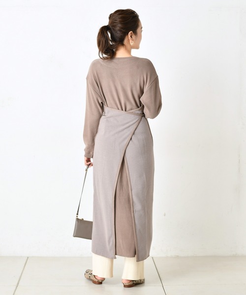 DouDou（ドゥドゥ）の「配色マルチワンピース（ワンピース・レディース・オフホワイト/ベージュ/ブラウン・FREE）」の9枚目の写真