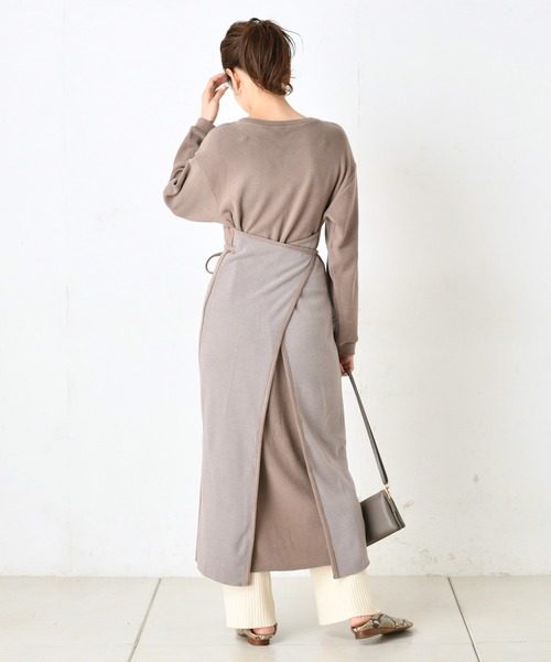 DouDou（ドゥドゥ）の「配色マルチワンピース（ワンピース・レディース・オフホワイト/ベージュ/ブラウン・FREE）」の15枚目の写真