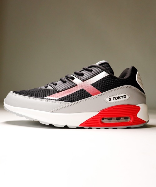 KOM ORIGINAL（ケーオーエム オリジナル）の「【X TOKYO】 メンズカジュアル ハイテクスニーカー（スニーカー・メンズ・ブラック×グリーン/ブラック×レッド・25/25.5/26/26.5/27/28）」の10枚目の写真