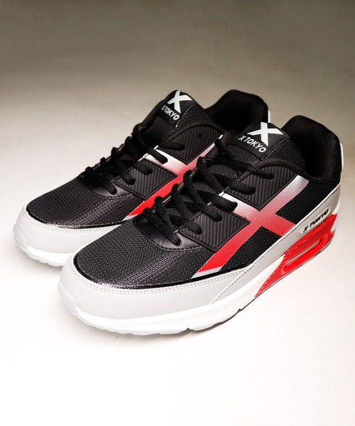 KOM ORIGINAL（ケーオーエム オリジナル）の「【X TOKYO】 メンズカジュアル ハイテクスニーカー（スニーカー・メンズ・ブラック×グリーン/ブラック×レッド・25/25.5/26/26.5/27/28）」の14枚目の写真