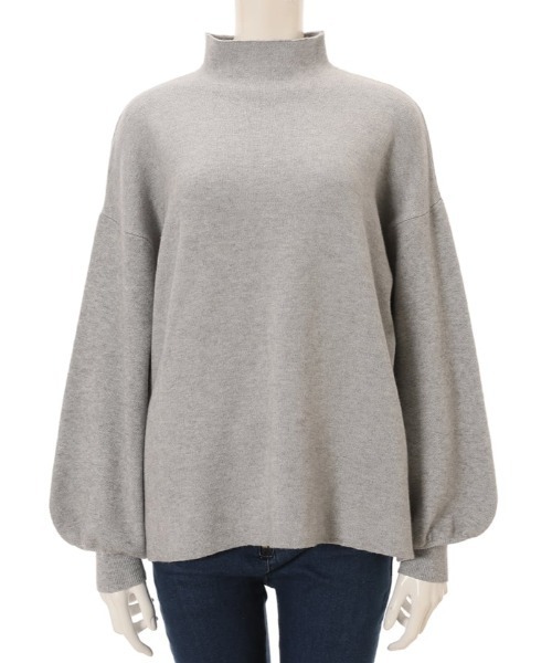 ウエストマークハイネックボリュームスリーブニット（ニット/セーター