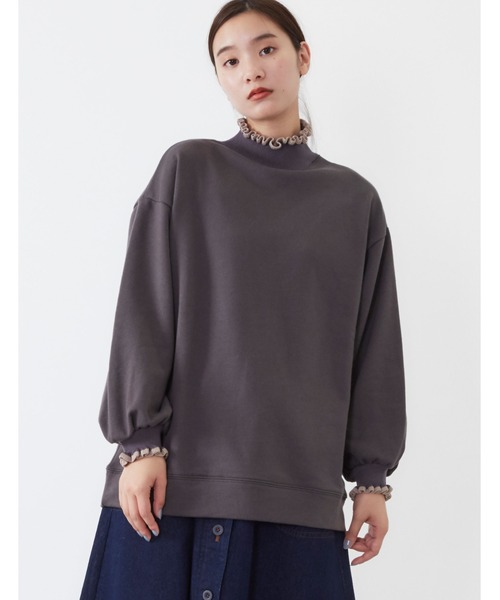 POU DOU DOU(プードゥドゥ)の「ニットフリルリブ使いプルオーバー(Tシャツ/カットソー・レディース・ベージュ/ピンク/ダークグレー・3)」の11枚目の写真