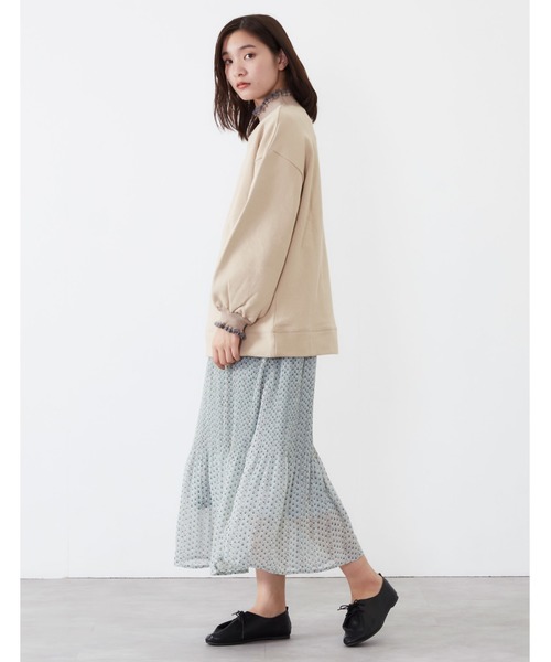 POU DOU DOU(プードゥドゥ)の「ニットフリルリブ使いプルオーバー(Tシャツ/カットソー・レディース・ベージュ/ピンク/ダークグレー・3)」の13枚目の写真