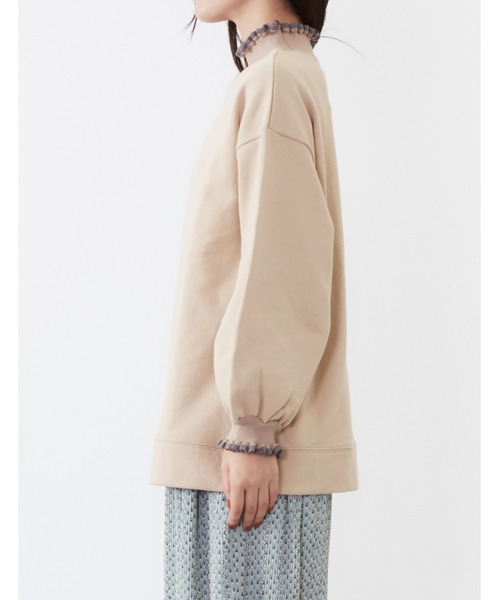 POU DOU DOU(プードゥドゥ)の「ニットフリルリブ使いプルオーバー(Tシャツ/カットソー・レディース・ベージュ/ピンク/ダークグレー・3)」の16枚目の写真