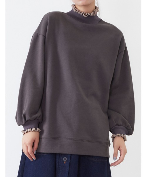 POU DOU DOU(プードゥドゥ)の「ニットフリルリブ使いプルオーバー(Tシャツ/カットソー・レディース・ベージュ/ピンク/ダークグレー・3)」の18枚目の写真