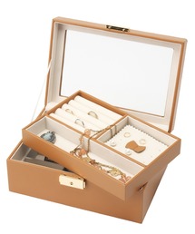 BLOOM（ブルーム）の「トレー付き 窓付き 鍵付き ジュエリーボックス（ブラウン） BLOOM/ブルーム（収納グッズ）」