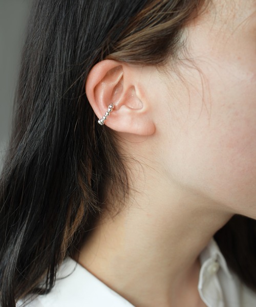 SILVER925ボールイヤーカフ/レディース/メンズ/開閉式（イヤーカフ