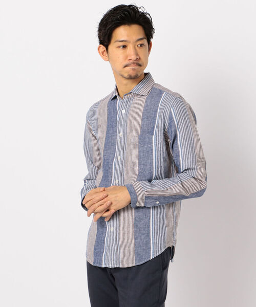 GLOSTER(グロスター)の「French linen フレンチリネン カッタウェイ シャツ(シャツ/ブラウス・メンズ・ホワイト/ライトブルー/インディゴブルー/グリーン/ブルー系その他/ブルー系その他2・S/M/L/XL)」の6枚目の写真
