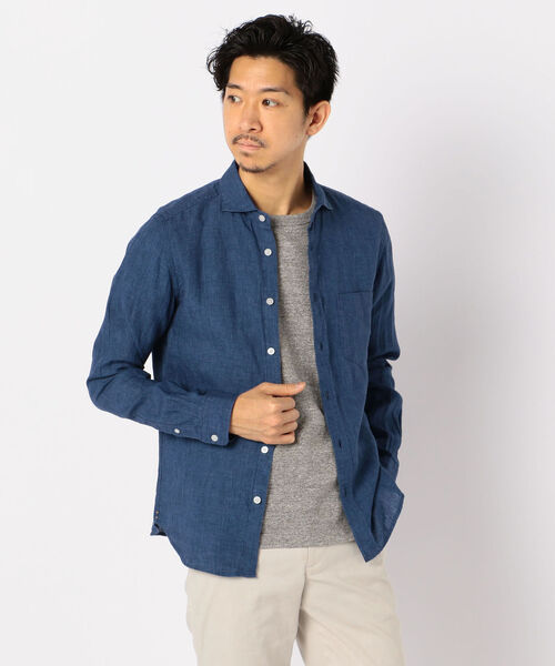 GLOSTER(グロスター)の「French linen フレンチリネン カッタウェイ シャツ(シャツ/ブラウス・メンズ・ホワイト/ライトブルー/インディゴブルー/グリーン/ブルー系その他/ブルー系その他2・S/M/L/XL)」の5枚目の写真