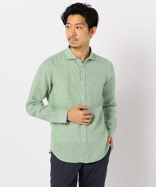 GLOSTER(グロスター)の「French linen フレンチリネン カッタウェイ シャツ(シャツ/ブラウス・メンズ・ホワイト/ライトブルー/インディゴブルー/グリーン/ブルー系その他/ブルー系その他2・S/M/L/XL)」の3枚目の写真