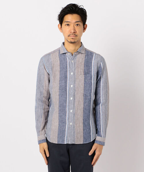 GLOSTER(グロスター)の「French linen フレンチリネン カッタウェイ シャツ(シャツ/ブラウス・メンズ・ホワイト/ライトブルー/インディゴブルー/グリーン/ブルー系その他/ブルー系その他2・S/M/L/XL)」の7枚目の写真