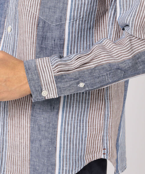 GLOSTER(グロスター)の「French linen フレンチリネン カッタウェイ シャツ(シャツ/ブラウス・メンズ・ホワイト/ライトブルー/インディゴブルー/グリーン/ブルー系その他/ブルー系その他2・S/M/L/XL)」の11枚目の写真