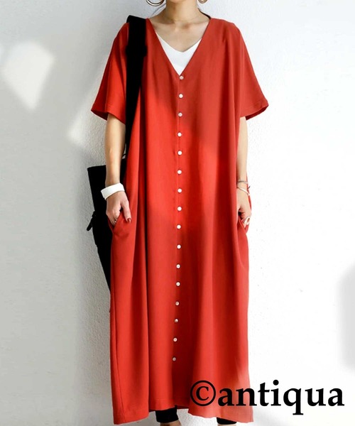 シェルボタンワンピ ワンピース Antiqua アンティカ のファッション通販 Zozotown
