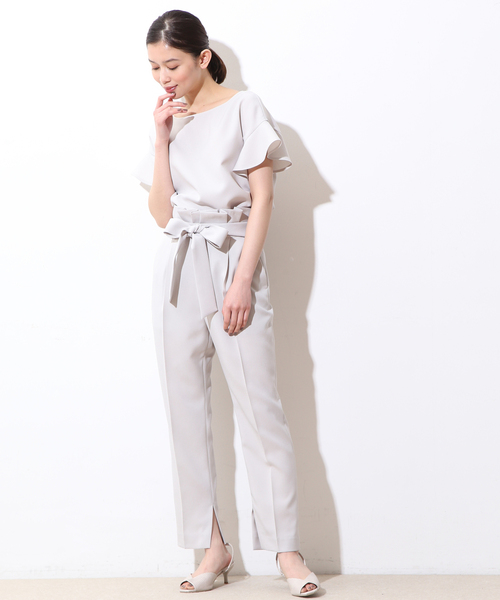 Tiara（ティアラ）の「2way麻調フリルブラウス（シャツ/ブラウス・レディース・グリーン系その他/ブラウン/グレー系その他/チャコールグレー・FREE）」の5枚目の写真