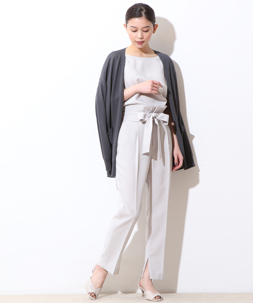 Tiara（ティアラ）の「2way麻調フリルブラウス（シャツ/ブラウス・レディース・グリーン系その他/ブラウン/グレー系その他/チャコールグレー・FREE）」の6枚目の写真