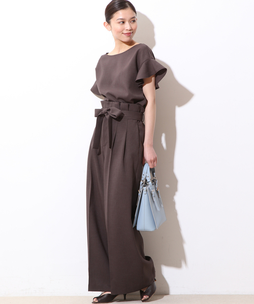 Tiara（ティアラ）の「2way麻調フリルブラウス（シャツ/ブラウス・レディース・グリーン系その他/ブラウン/グレー系その他/チャコールグレー・FREE）」の7枚目の写真