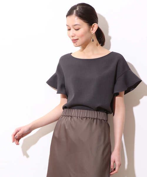 Tiara（ティアラ）の「2way麻調フリルブラウス（シャツ/ブラウス・レディース・グリーン系その他/ブラウン/グレー系その他/チャコールグレー・FREE）」の10枚目の写真