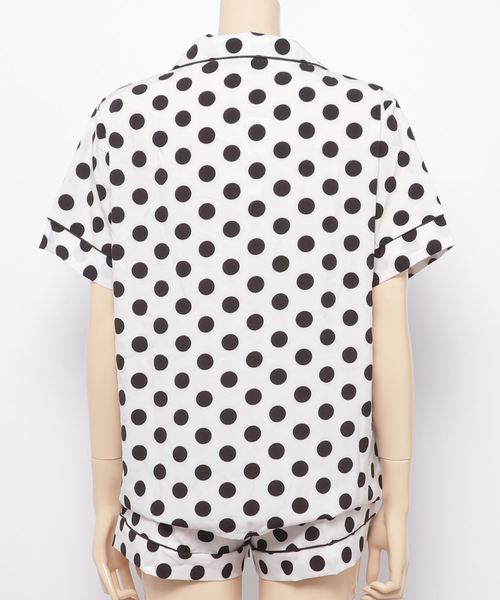 DING（ディング）の「DING/【2点セット】ドットルームウェア（ルームウェア/パジャマ・レディース・ホワイト/ブラック・FREE）」の4枚目の写真