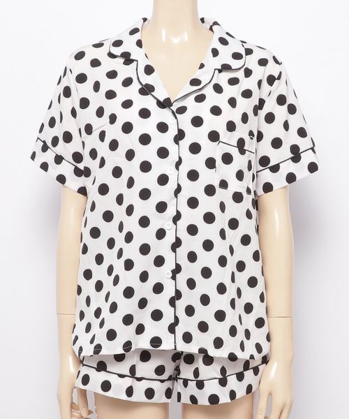 DING（ディング）の「DING/【2点セット】ドットルームウェア（ルームウェア/パジャマ・レディース・ホワイト/ブラック・FREE）」の21枚目の写真