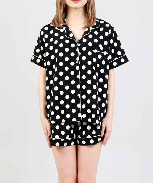 DING（ディング）の「DING/【2点セット】ドットルームウェア（ルームウェア/パジャマ・レディース・ホワイト/ブラック・FREE）」の8枚目の写真