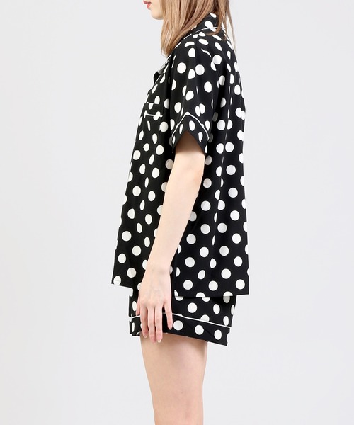 DING（ディング）の「DING/【2点セット】ドットルームウェア（ルームウェア/パジャマ・レディース・ホワイト/ブラック・FREE）」の9枚目の写真