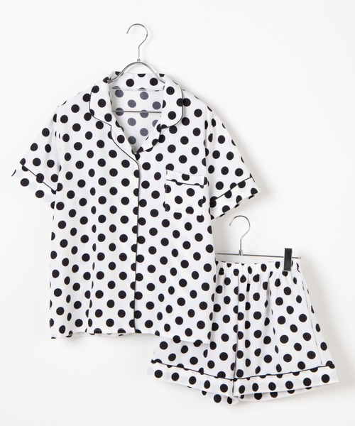 DING（ディング）の「DING/【2点セット】ドットルームウェア（ルームウェア/パジャマ・レディース・ホワイト/ブラック・FREE）」の12枚目の写真