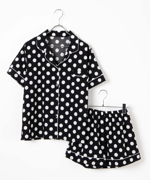 DING（ディング）の「DING/【2点セット】ドットルームウェア（ルームウェア/パジャマ・レディース・ホワイト/ブラック・FREE）」の13枚目の写真