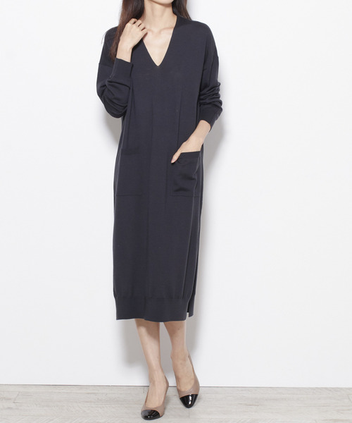 Tiara（ティアラ）の「Vネックニットワンピース（ニット/セーター・レディース・グレー系その他/チャコール・FREE）」の13枚目の写真