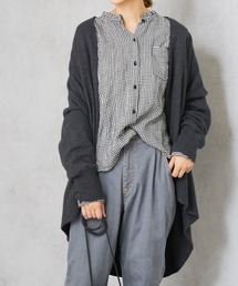 PUAL CE CIN | ヘリンボーン襟フリルブラウス(シャツ/ブラウス)