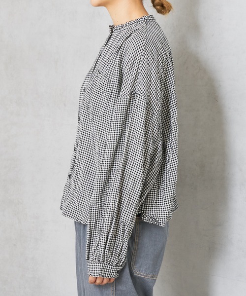 PUAL CE CIN（ピュアルセシン）の「ヘリンボーン襟フリルブラウス（シャツ/ブラウス・レディース・オフホワイト/ブラック/その他1/その他2・FREE）」の17枚目の写真