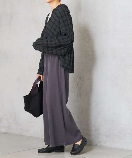 PUAL CE CIN（ピュアルセシン）の「ヘリンボーン襟フリルブラウス（シャツ/ブラウス・レディース・オフホワイト/ブラック/その他1/その他2・FREE）」の20枚目の写真