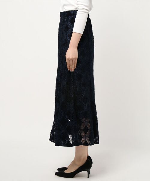 Cheek（チーク）の「フレア切り替えスカート（スカート・レディース・ネイビー/ブラウン/マスタード・MEDIUM）」の4枚目の写真