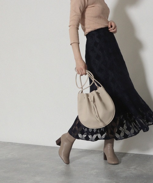 Cheek（チーク）の「フレア切り替えスカート（スカート・レディース・ネイビー/ブラウン/マスタード・MEDIUM）」の2枚目の写真