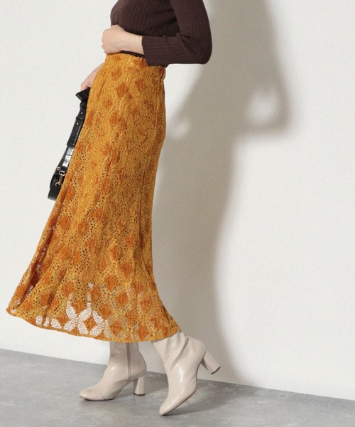 Cheek（チーク）の「フレア切り替えスカート（スカート・レディース・ネイビー/ブラウン/マスタード・MEDIUM）」の19枚目の写真