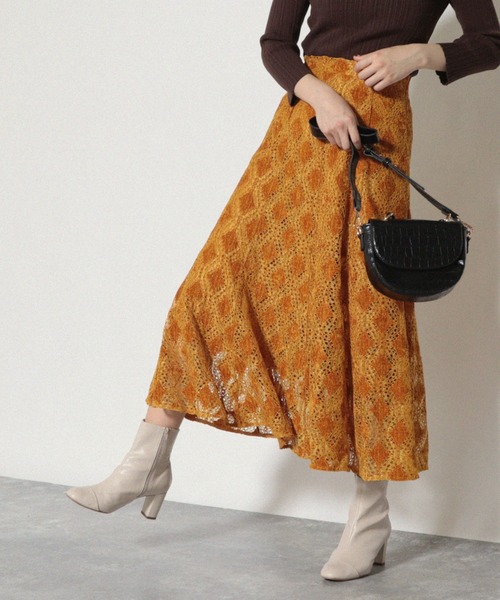 Cheek（チーク）の「フレア切り替えスカート（スカート・レディース・ネイビー/ブラウン/マスタード・MEDIUM）」の20枚目の写真