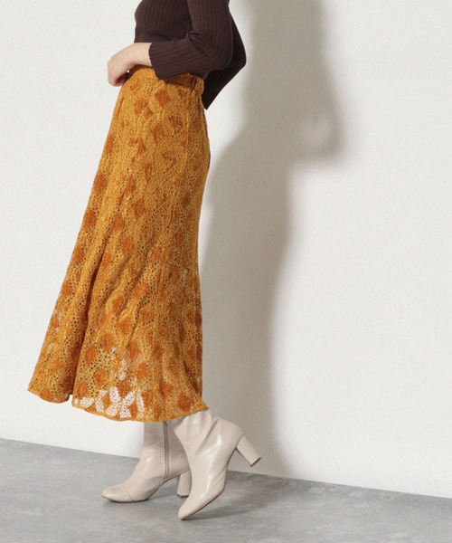 Cheek（チーク）の「フレア切り替えスカート（スカート・レディース・ネイビー/ブラウン/マスタード・MEDIUM）」の15枚目の写真