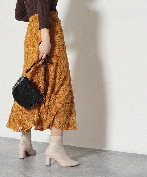 Cheek（チーク）の「フレア切り替えスカート（スカート・レディース・ネイビー/ブラウン/マスタード・MEDIUM）」の18枚目の写真