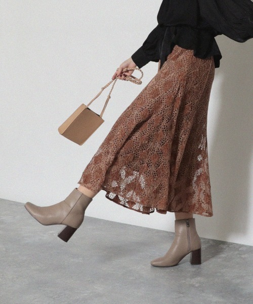 Cheek（チーク）の「フレア切り替えスカート（スカート・レディース・ネイビー/ブラウン/マスタード・MEDIUM）」の13枚目の写真