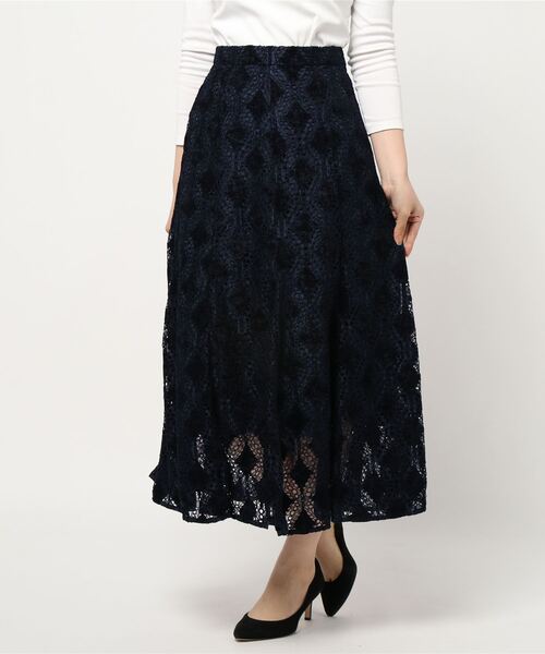 Cheek（チーク）の「フレア切り替えスカート（スカート・レディース・ネイビー/ブラウン/マスタード・MEDIUM）」の7枚目の写真